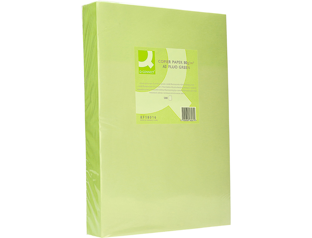 PAPELES NAVARRO S A PAPEL COLOR Q CONNECT DIN A3 80GR VERDE NEON