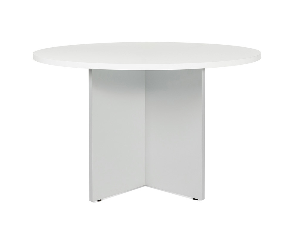 MESA DE REUNION ROCADA MEETING 3006AB04V24 ESTRUCTURA MADERA GRIS EN ASPAS TABLERO MADERA BLANCO 120 CM