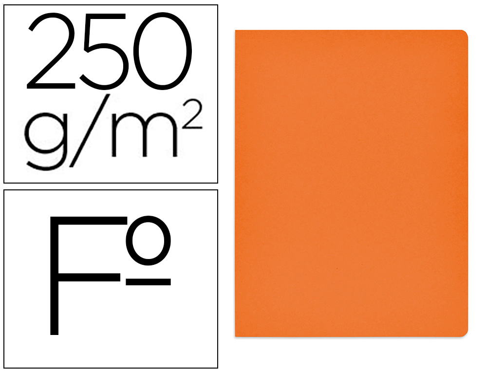 SUBCARPETA CARTULINA GIO SIMPLE INTENSO FOLIO NARANJA 230G/M2