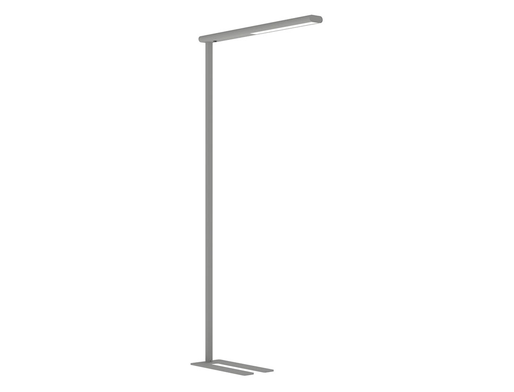 LAMPARA DE PIE MAULJET LED 4 NIVELES INTENSIDAD COLOR PLATA 950X1950 MM
