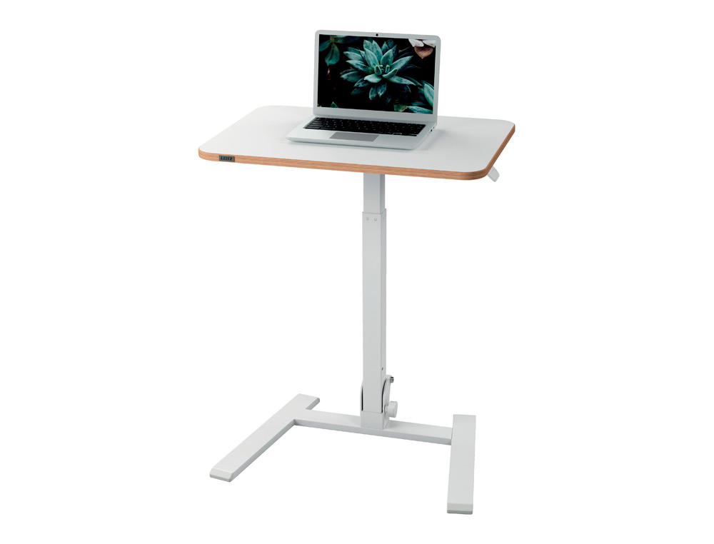 MESA LEITZ ERGO PEQUEA PLEGABLE REGULABLE EN ALTURA HASTA 109 CM COLOR BLANCO 460X740X650 MM