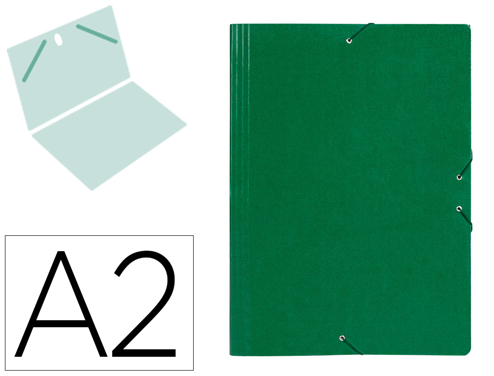 CARPETA PLANOS LIDERPAPEL A2 CARTON GOFRADO N 12 VERDE