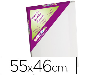 BASTIDOR LIDERPAPEL 10F LIENZO GRAPADO TRASERO ALGODON 100% MARCO PAWLONIA 1,8X3,8 CM BORDES MADERA 55X46 CM