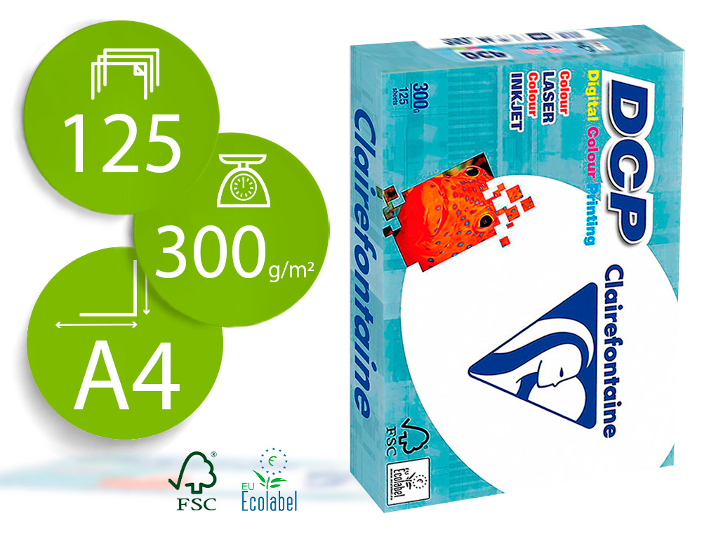 PAPEL FOTOCOPIADORA CLAIREFONTAINE DIN A4 300 GRAMOS PAQUETE DE 125 HOJAS