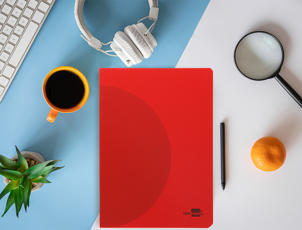 LIBRETA LIDERPAPEL 360 TAPA DE PLASTICO A4 48 HOJAS 90G/M2 HORIZONTAL CON MARGEN COLORES SURTIDOS