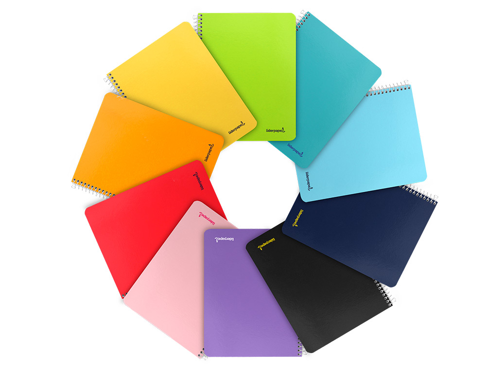CUADERNO ESPIRAL LIDERPAPEL CUARTO SMART TAPA BLANDA 80H 60GR RAYADO N46 COLORES SURTIDOS