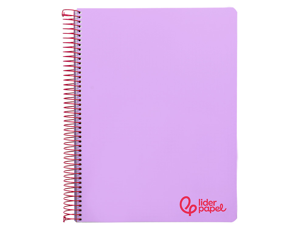 CUADERNO ESPIRAL LIDERPAPEL A4 MICRO WONDER TAPA PLASTICO 120H 90 GR CUADRO 5MM 5 BANDA 4 TALADROS COLOR LILA