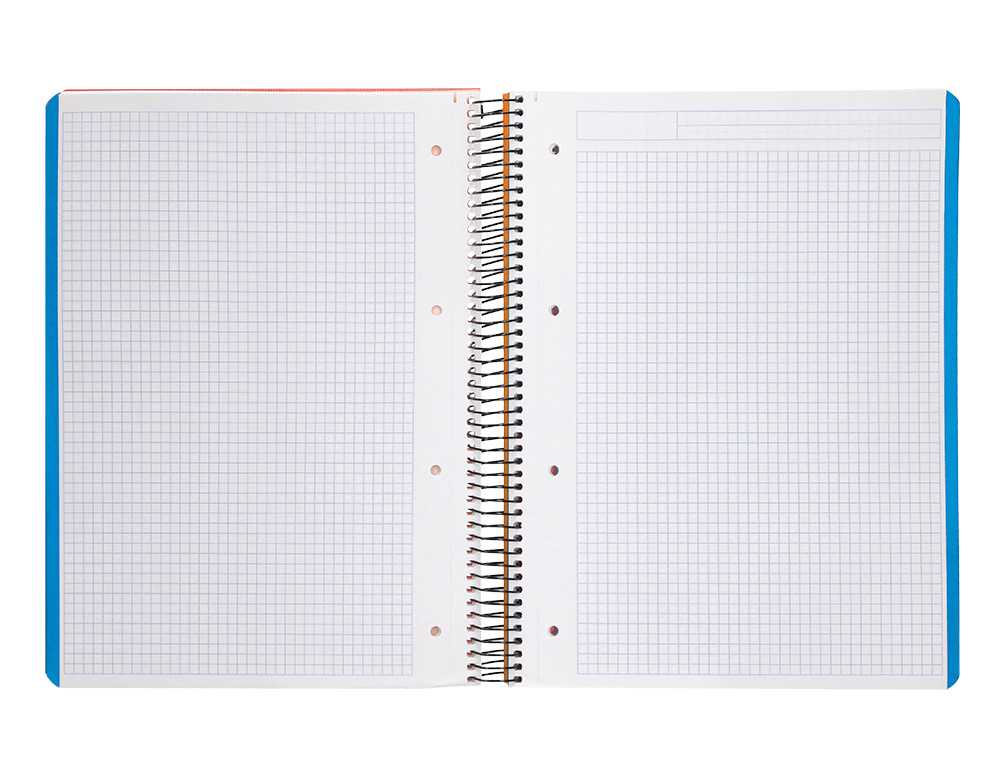 CUADERNO ESPIRAL LIDERPAPEL A4 MICRO WONDER TAPA PLASTICO 120H 90 GR CUADRO 5MM 5 BANDA 4 TALADROS COLOR LILA