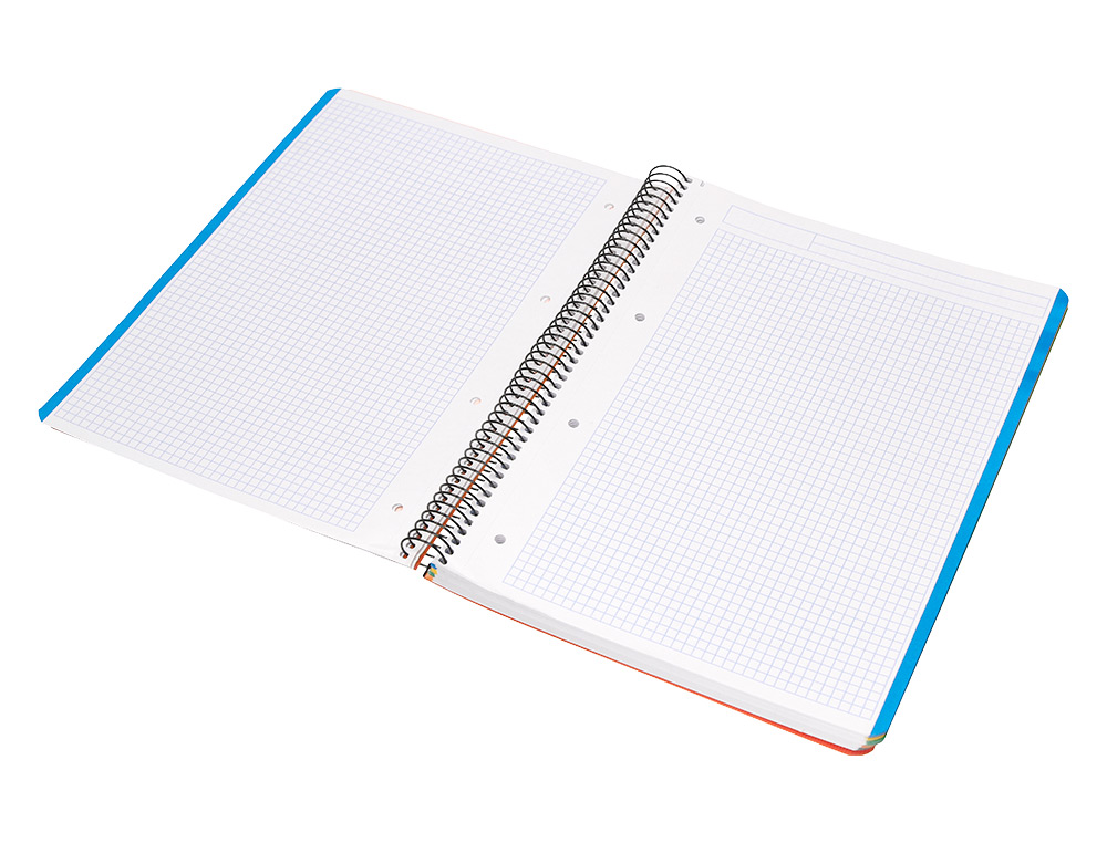 CUADERNO ESPIRAL LIDERPAPEL A4 MICRO WONDER TAPA PLASTICO 120H 90 GR CUADRO 5MM 5 BANDA 4 TALADROS COLOR LILA