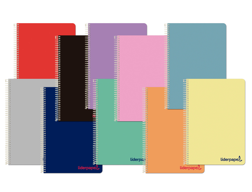 CUADERNO ESPIRAL LIDERPAPEL A5 WONDER TAPA PLASTICO 80H 90G RAYADO N46 COLORES SURTIDOS