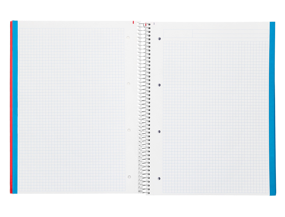 CUADERNO ESPIRAL LIDERPAPEL A4 MICRO JOLLY TAPA FORRADA 140H 75GR CUADRO 4MM 5 BANDAS 4 TALADROS COLORES SURTIDOS