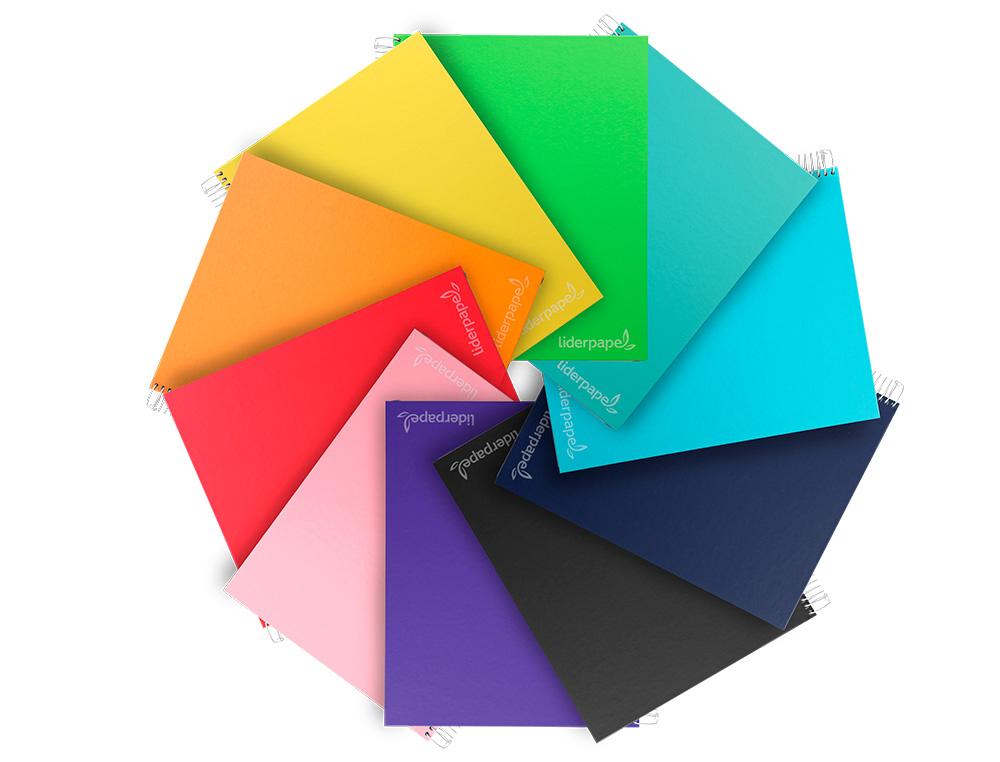 CUADERNO ESPIRAL LIDERPAPEL A4 MICRO JOLLY TAPA FORRADA 140H 75GR CUADRO 4MM 5 BANDAS 4 TALADROS COLORES SURTIDOS