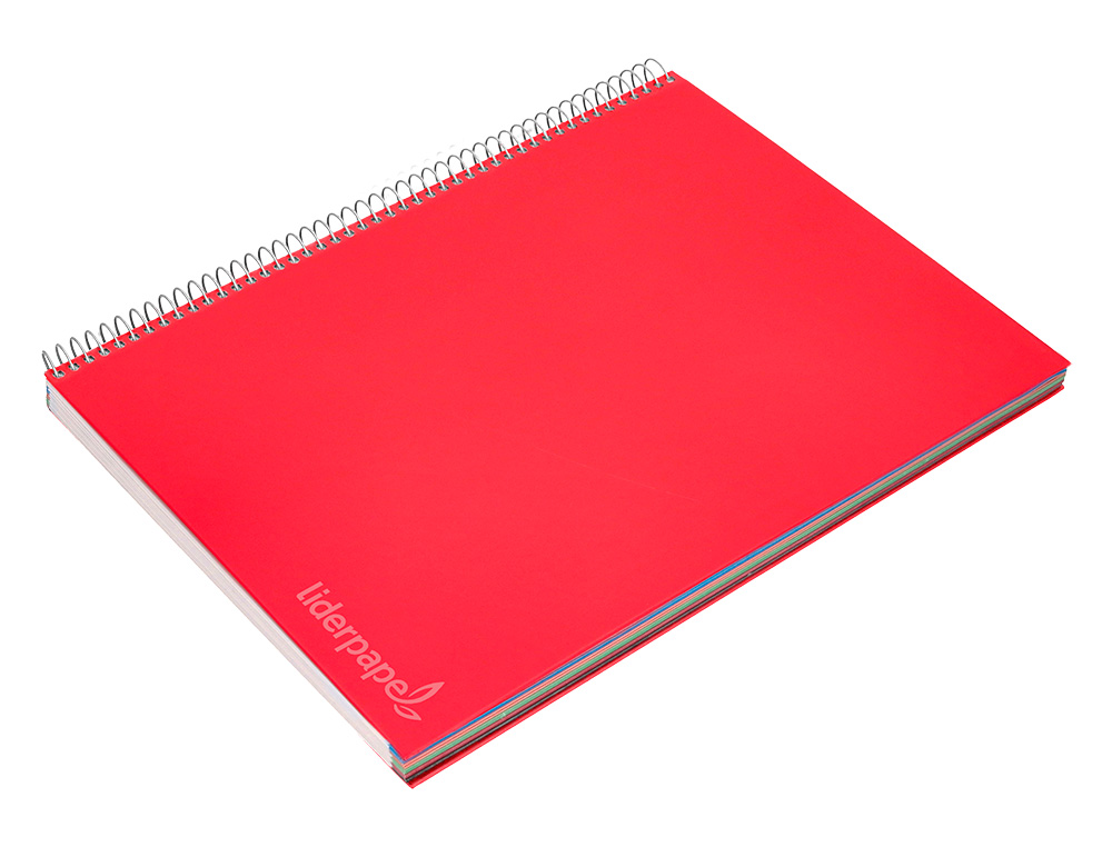 CUADERNO ESPIRAL LIDERPAPEL A4 MICRO JOLLY TAPA FORRADA 140H 75GR CUADRO 4MM 5 BANDAS 4 TALADROS COLORES SURTIDOS