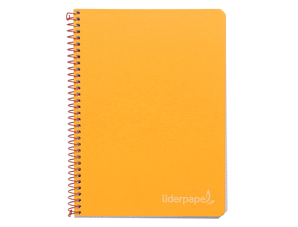 CUADERNO ESPIRAL LIDERPAPEL CUARTO WITTY TAPA DURA 80H 75GR CUADRO 4MM CON MARGEN COLOR NARANJA