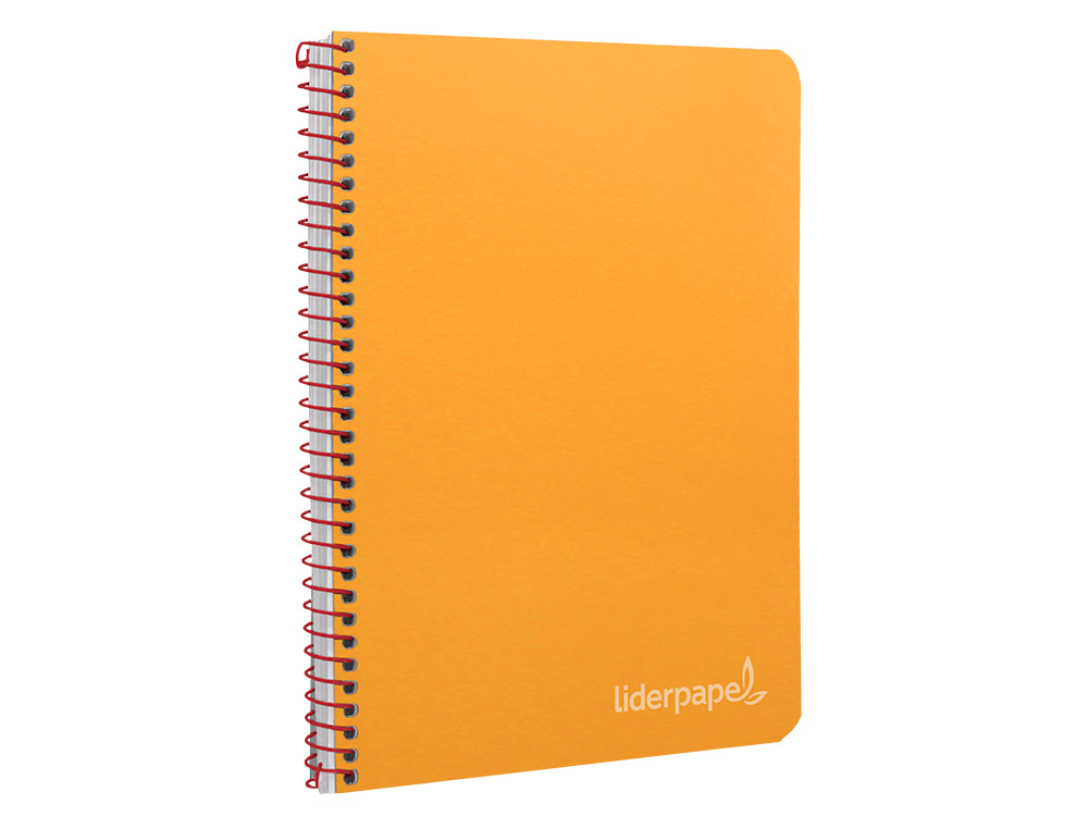 CUADERNO ESPIRAL LIDERPAPEL CUARTO WITTY TAPA DURA 80H 75GR CUADRO 4MM CON MARGEN COLOR NARANJA