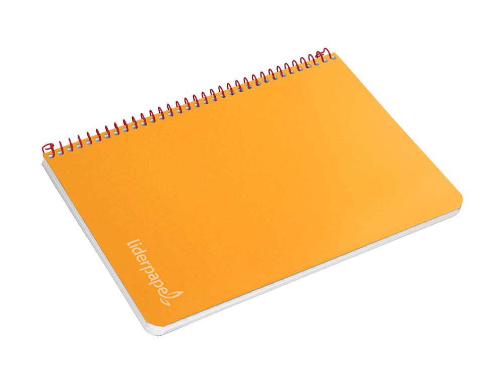 CUADERNO ESPIRAL LIDERPAPEL CUARTO WITTY TAPA DURA 80H 75GR CUADRO 4MM CON MARGEN COLOR NARANJA