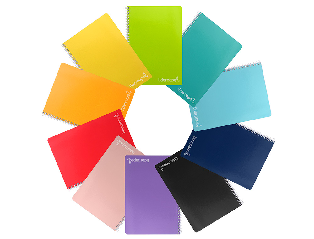 CUADERNO ESPIRAL LIDERPAPEL FOLIO WITTY TAPA DURA 80H 75GR LISO SIN MARGEN COLORES SURTIDOS