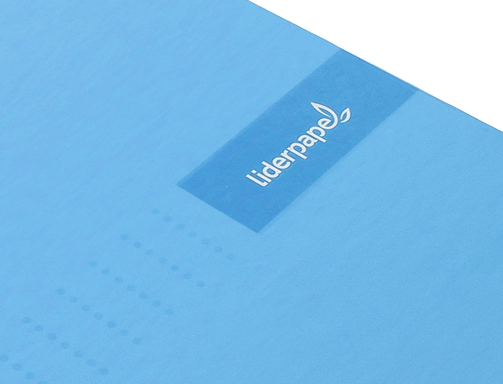 CUADERNO ESPIRAL LIDERPAPEL A4 MICRO CRAFTY TAPA FORRADA 120H 90 GR CUADRO 5MM 5 BANDAS 4 COLORES CELESTE