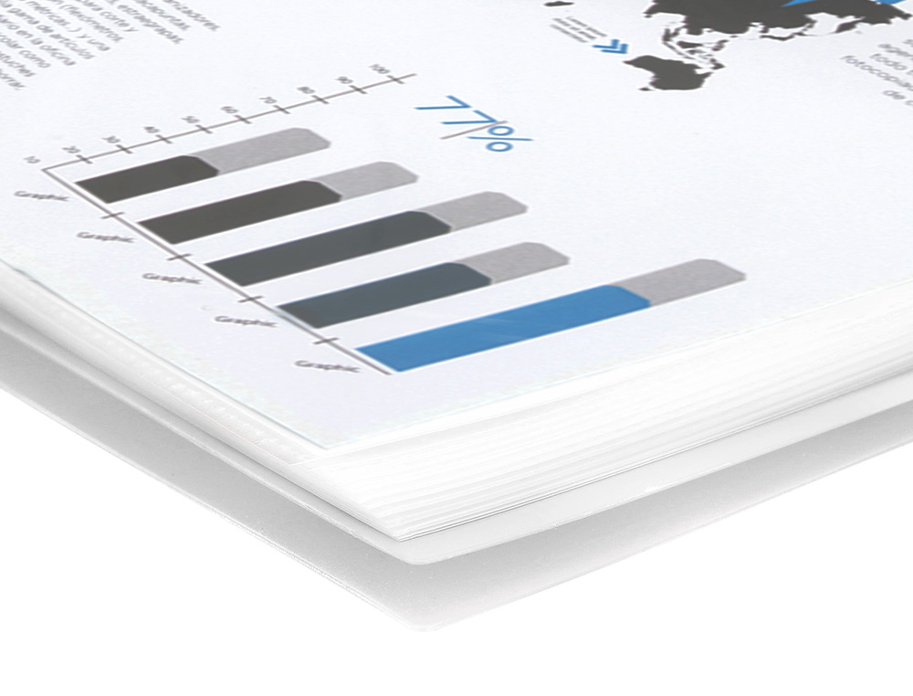 CARPETA LIDERPAPEL ESCAPARATE CON ESPIRAL 40 FUNDAS POLIPROPILENO DIN A4 TRANSPARENTE