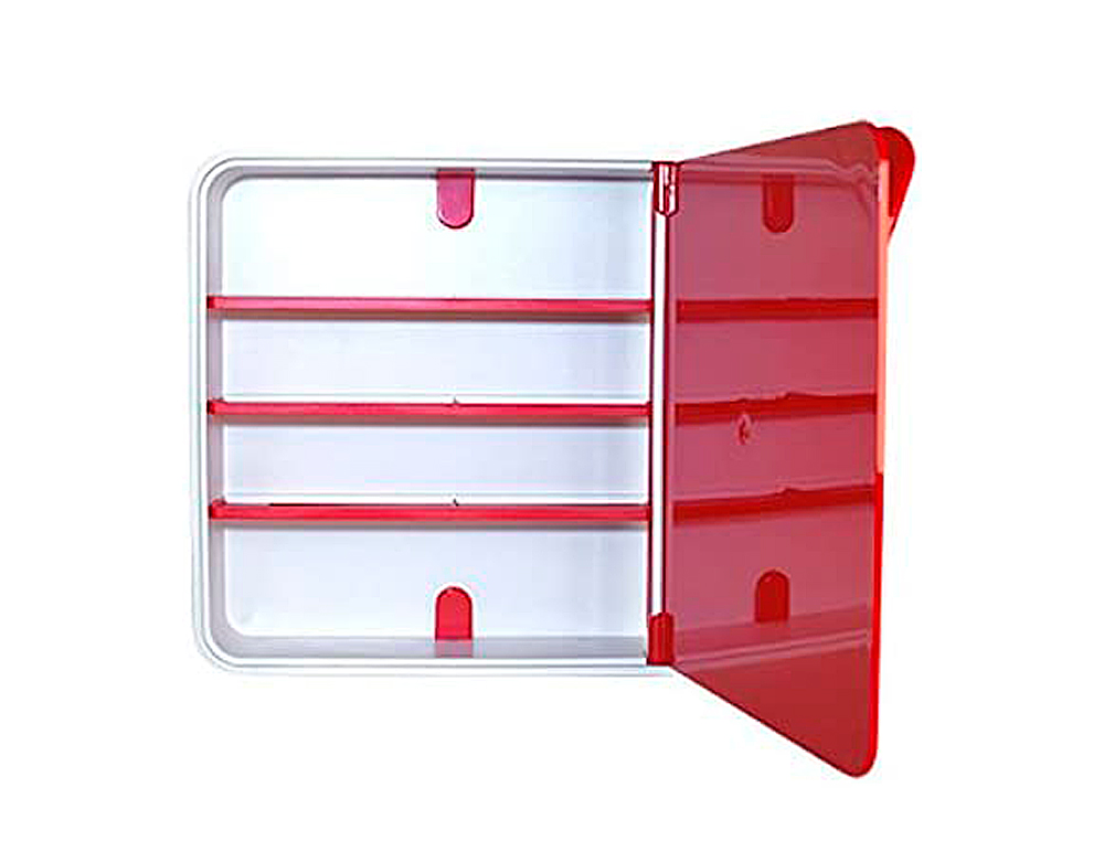 BOTIQUIN PAPERFLOW PLASTICO 3 ESTANTES PARA MEDICINAS 320X70X320 MM ROJO