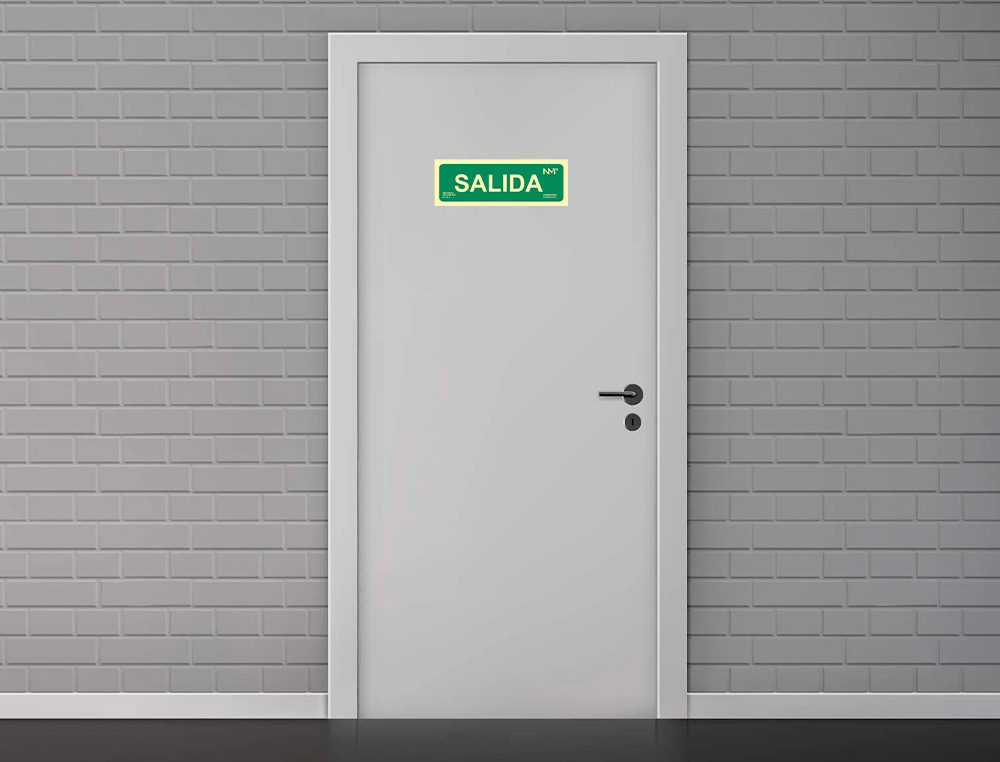 PICTOGRAMA ARCHIVO 2000 SALIDA PVC VERDE LUMINISCENTE 300X105 MM PACK DE 2 UNIDADES