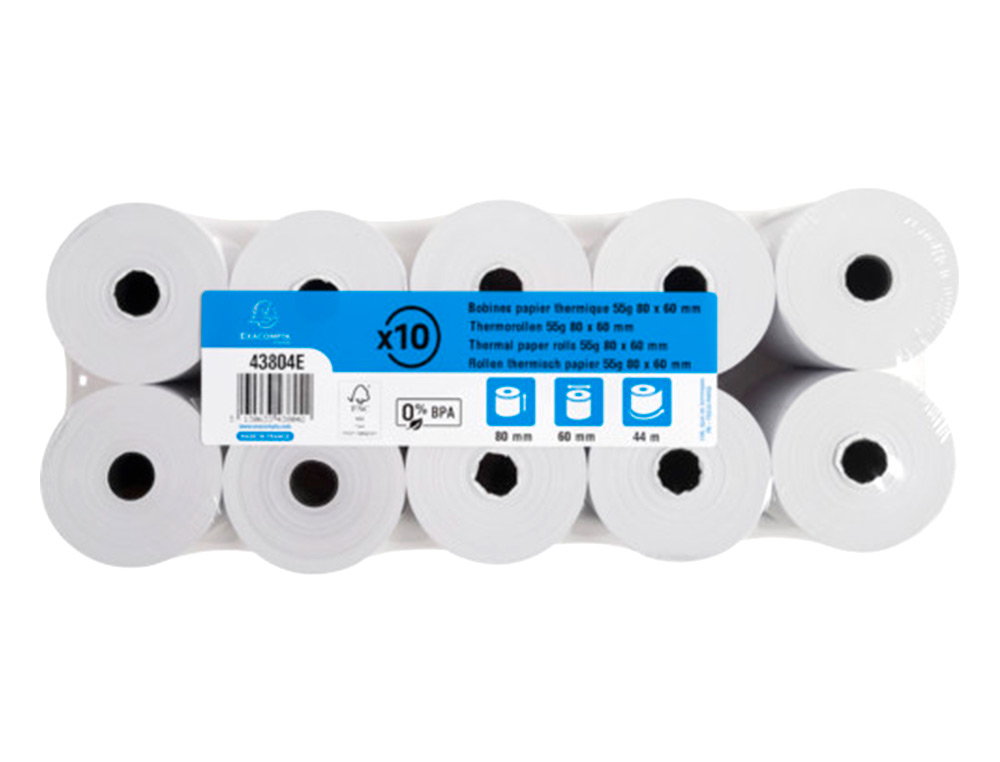 ROLLO SUMADORA EXACOMPTA TERMICO 80 MM X 60 MM 48 G/M2