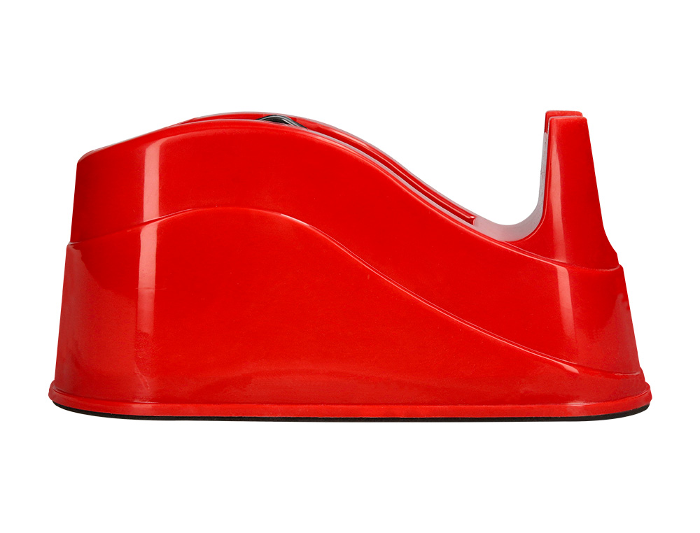 PORTARROLLO SOBREMESA Q-CONNECT PLASTICO PARA CINTAS DE 66 MT COLOR ROJO 220X100X70 MM