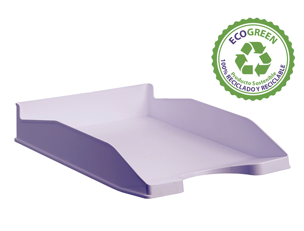 BANDEJA SOBREMESA ARCHIVO 2000 ANTIMICROBIANA PLASTICO APILABLE 3 POSICIONES DIN A4 Y FOLIO MALVA 345X255X60 CM