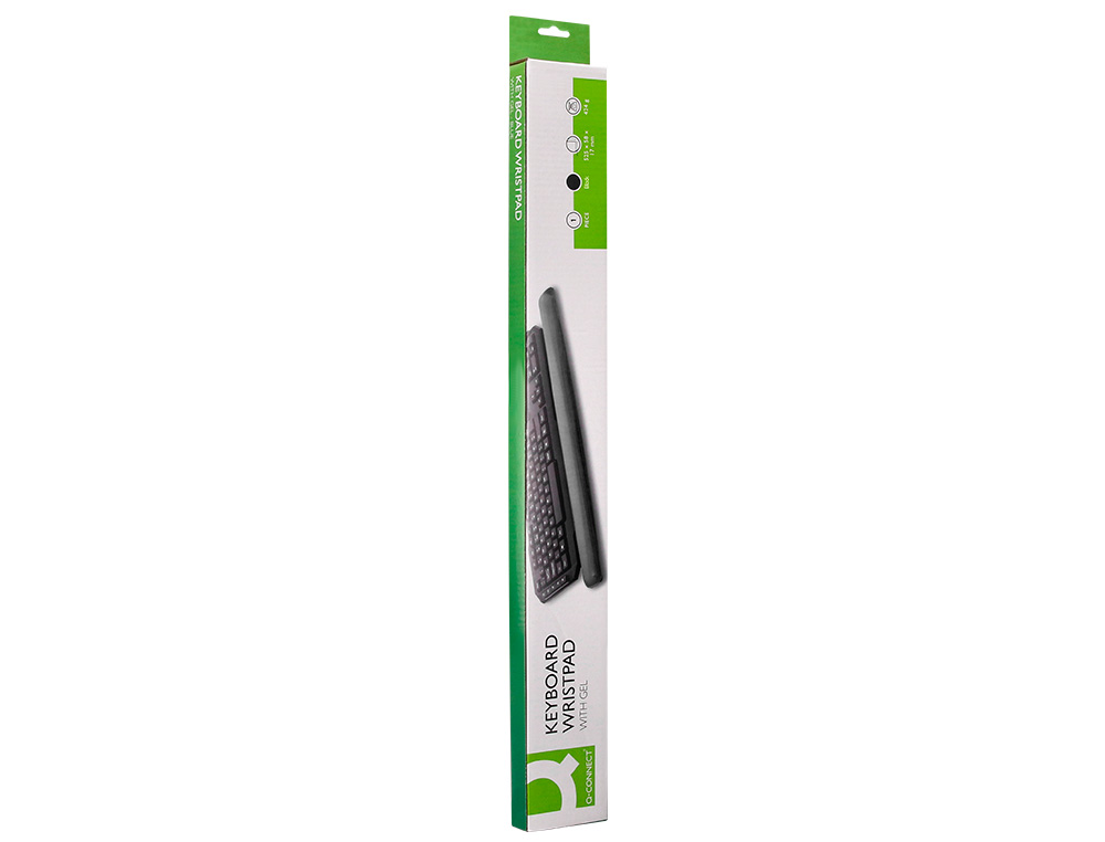 REPOSAMUÑECAS Q-CONNECT DE GEL PARA TECLADO COLOR NEGRO 525X58X17 MM