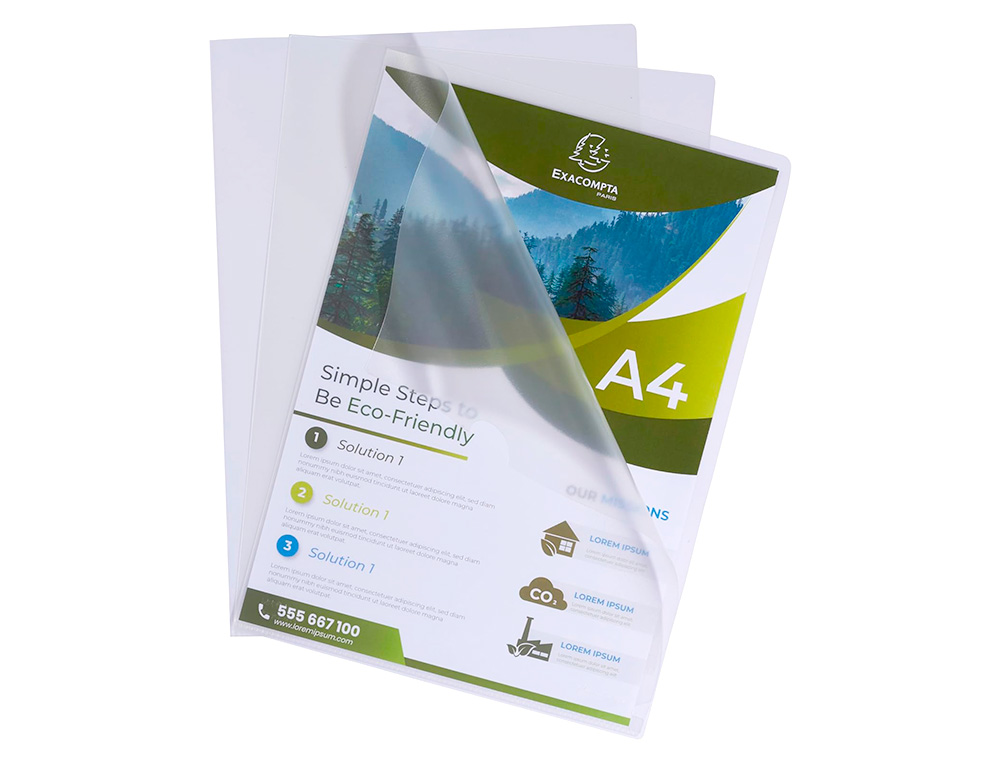 CARPETA DOSSIER UERO EXACOMPTA RECICLADO POLIPROPILENO 120 MC DIN A4 CAJA DE 100 UNIDADES