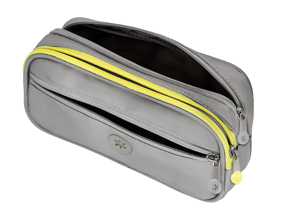 ESTUCHE PORTATODO ANTARTIK FUSION FLEX 3 CREMALLERAS GRIS COMPAERO MOCHILA 100X60X220 MM