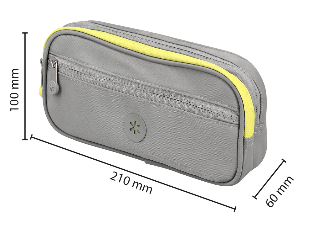 ESTUCHE PORTATODO ANTARTIK FUSION FLEX 3 CREMALLERAS GRIS COMPAERO MOCHILA 100X60X220 MM