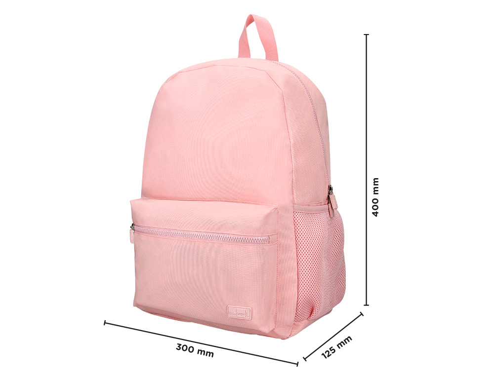MOCHILA LIDERPAPEL CORE CON COMPARTIMENTO LATERAL ELASTICO ROSA 15 L 400X125X300 MM