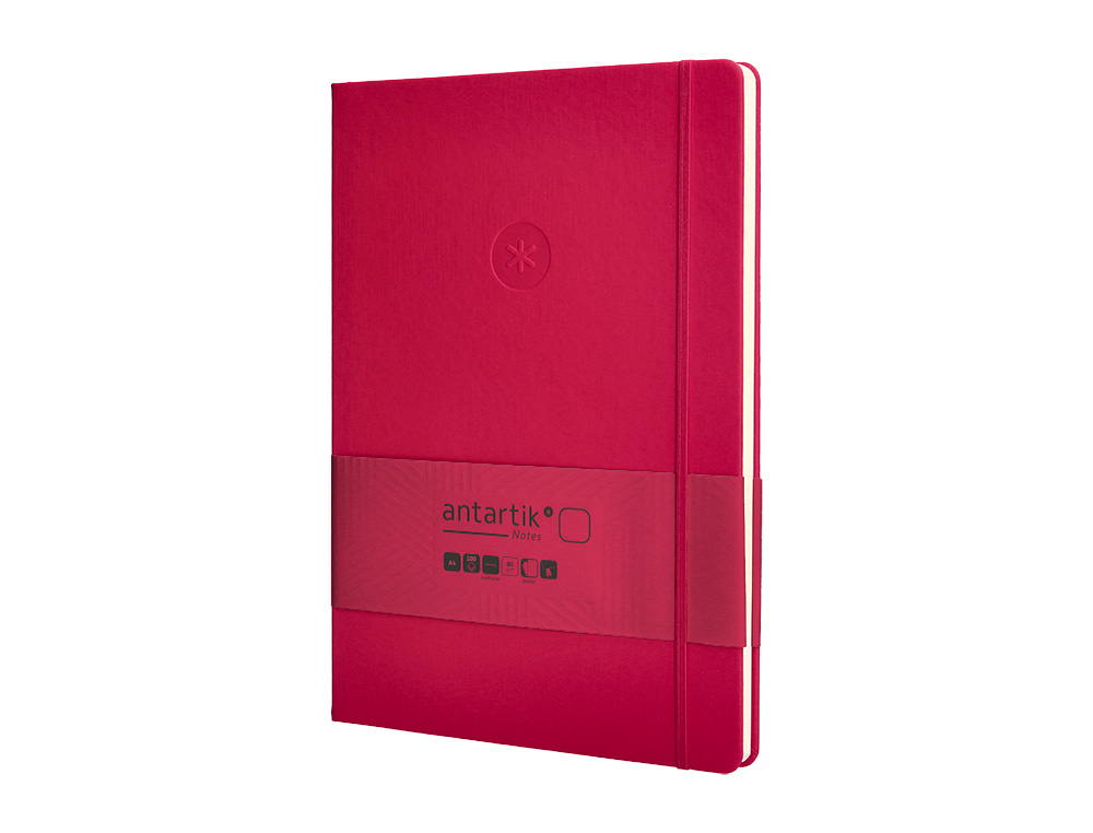 CUADERNO CON GOMILLA ANTARTIK NOTES TAPA DURA A4 HOJAS LISAS BURDEOS 100 HOJAS 80 GR FSC