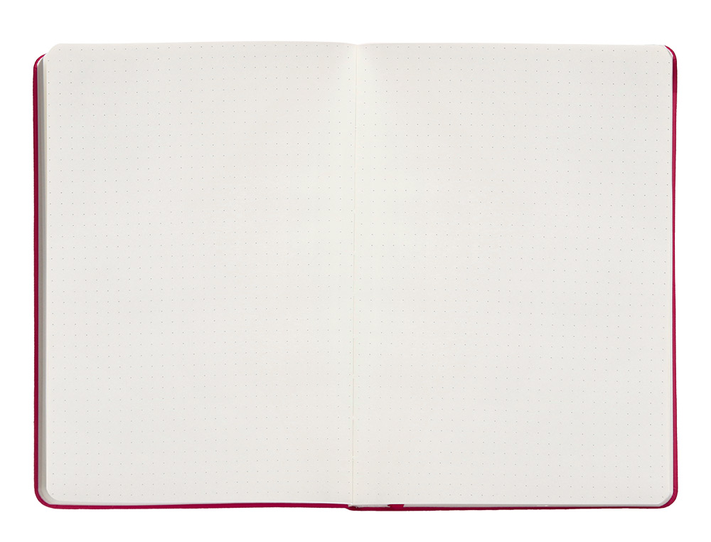 CUADERNO CON GOMILLA ANTARTIK NOTES TAPA DURA A5 HOJAS PUNTOS BURDEOS 100 HOJAS 80 GR FSC