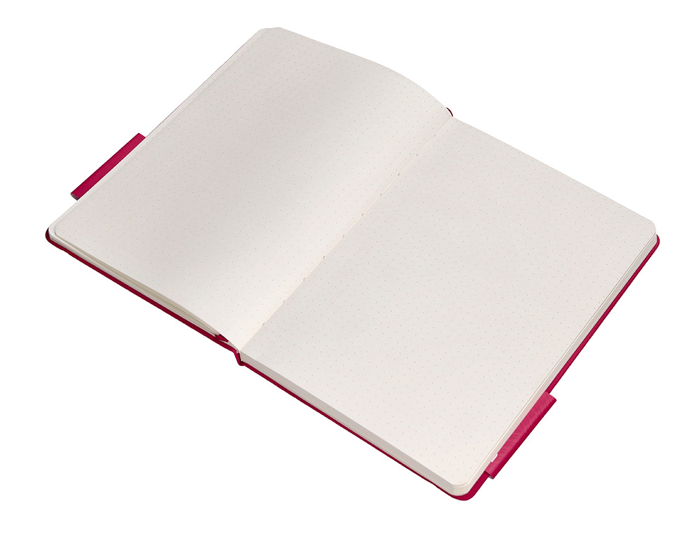 CUADERNO CON GOMILLA ANTARTIK NOTES TAPA DURA A5 HOJAS PUNTOS BURDEOS 100 HOJAS 80 GR FSC