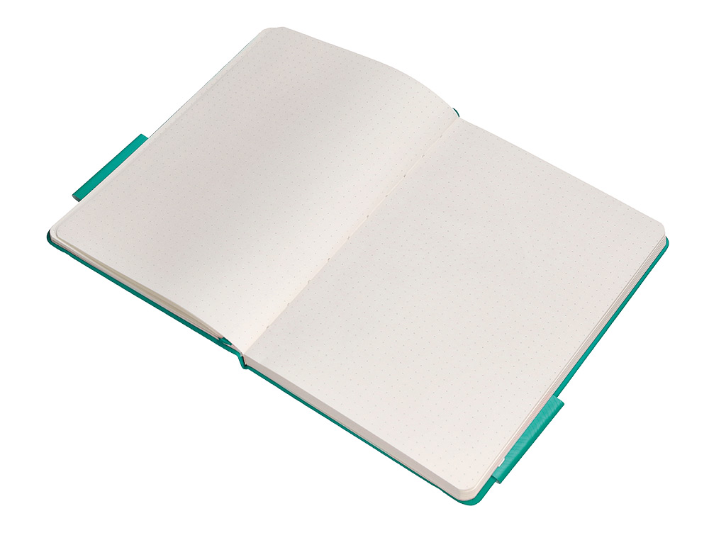CUADERNO CON GOMILLA ANTARTIK NOTES TAPA DURA A5 HOJAS PUNTOS TURQUESA 100 HOJAS 80 GR FSC