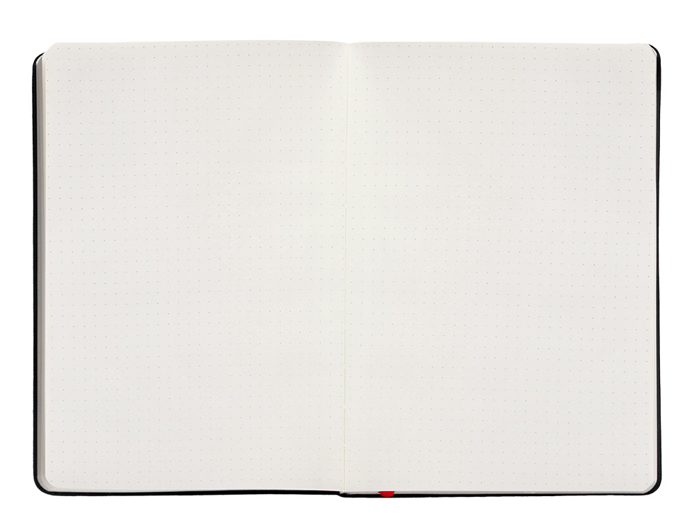 CUADERNO CON GOMILLA ANTARTIK NOTES TAPA DURA A5 HOJAS PUNTOS NEGRO Y ROJO 100 HOJAS 80 GR FSC