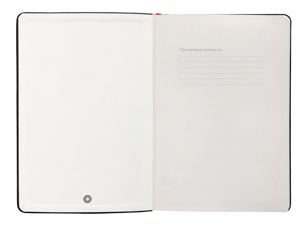 CUADERNO CON GOMILLA ANTARTIK NOTES TAPA DURA A5 HOJAS PUNTOS NEGRO Y ROJO 100 HOJAS 80 GR FSC