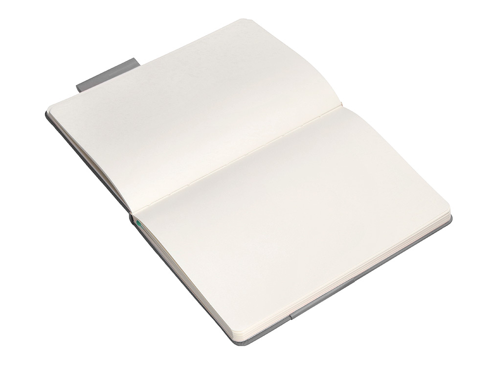 CUADERNO CON GOMILLA ANTARTIK NOTES TAPA DURA A5 HOJAS LISAS GRIS Y TURQUESA 100 HOJAS 80 GR FSC