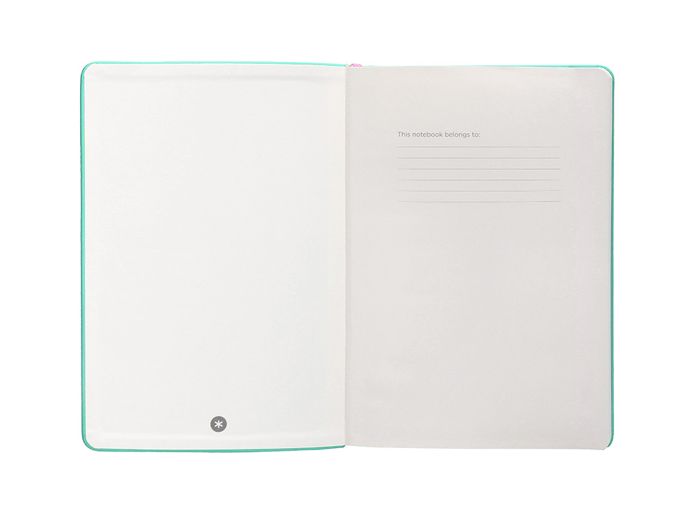 CUADERNO CON GOMILLA ANTARTIK NOTES TAPA DURA A4 HOJAS LISAS ROSA Y TURQUESA 100 HOJAS 80 GR FSC