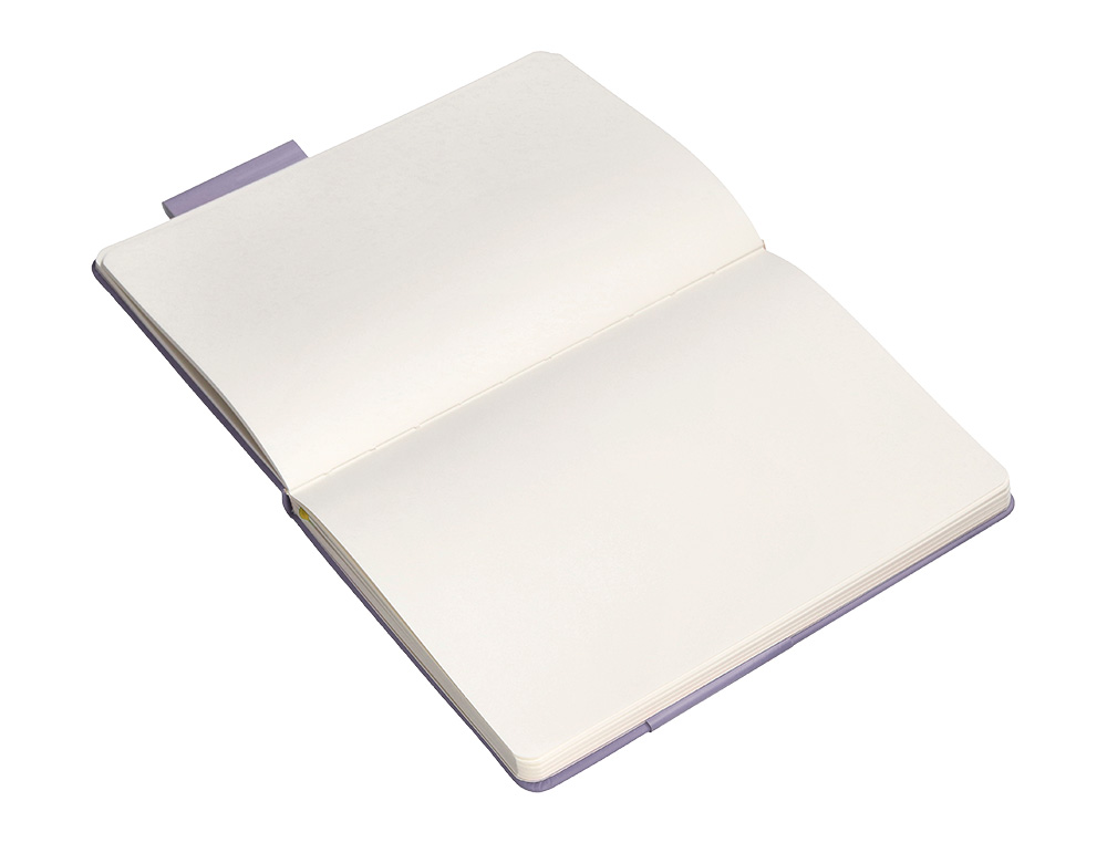 CUADERNO CON GOMILLA ANTARTIK NOTES TAPA DURA A4 HOJAS LISAS MORADO Y AMARILLO 100 HOJAS 80 GR FSC