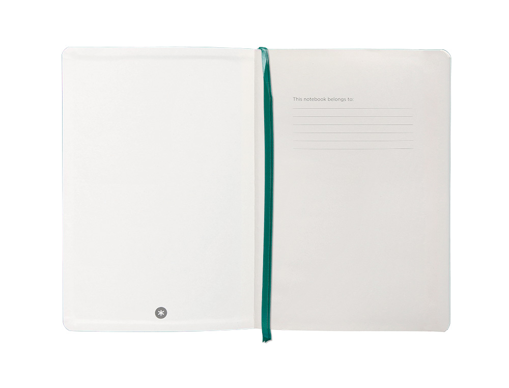CUADERNO CON GOMILLA ANTARTIK NOTES TAPA BLANDA A5 HOJAS RAYAS VERDE AGUAMARINA 80 HOJAS 80 GR FSC