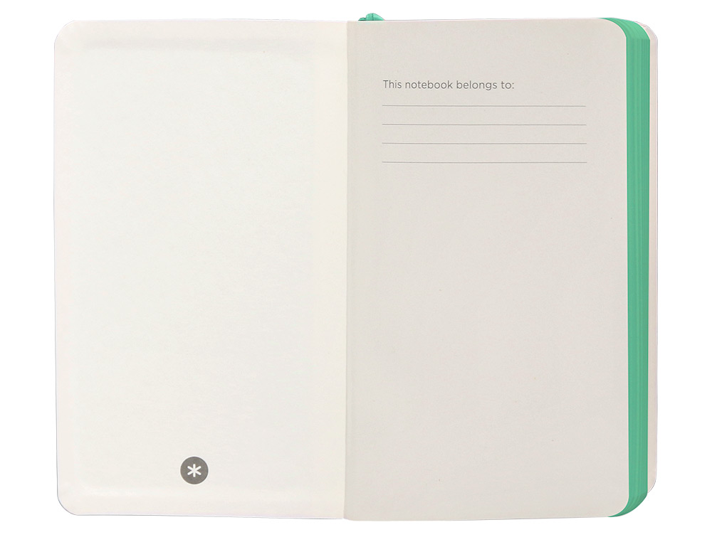 CUADERNO CON GOMILLA ANTARTIK NOTES TAPA BLANDA A6 RAYAS GRIS Y TURQUESA 100 HOJAS 80 GR FSC
