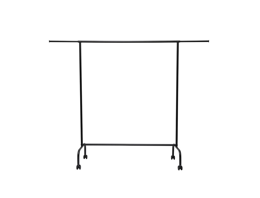 PERCHERO MAULLIMBO CABALLETE EXTENSIBLE CON RUEDAS COLOR NEGRO 1270X505X1570 MM