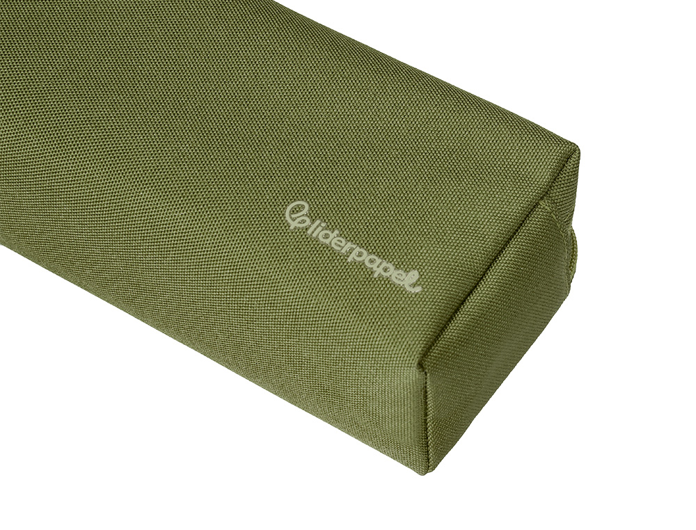 ESTUCHE PORTATODO LIDERPAPEL CLASSIC RECTANGULAR CON ASA 2 CREMALLERAS 210 X80MM VERDE MILITAR