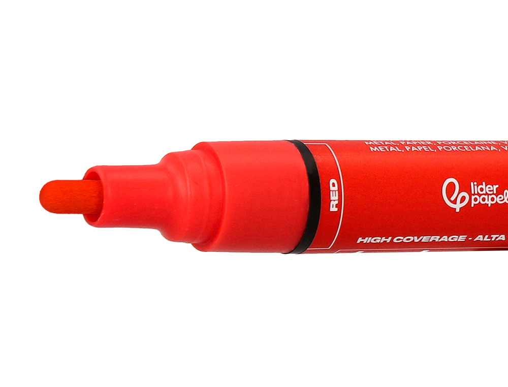 ROTULADOR LIDERPAPEL ACRYLIC BASE AGUA TODO TIPO DE SUPERFICIE PUNTA REDONDA 3 MM CAJA DE 4 UNIDADES COLORES BASICOS