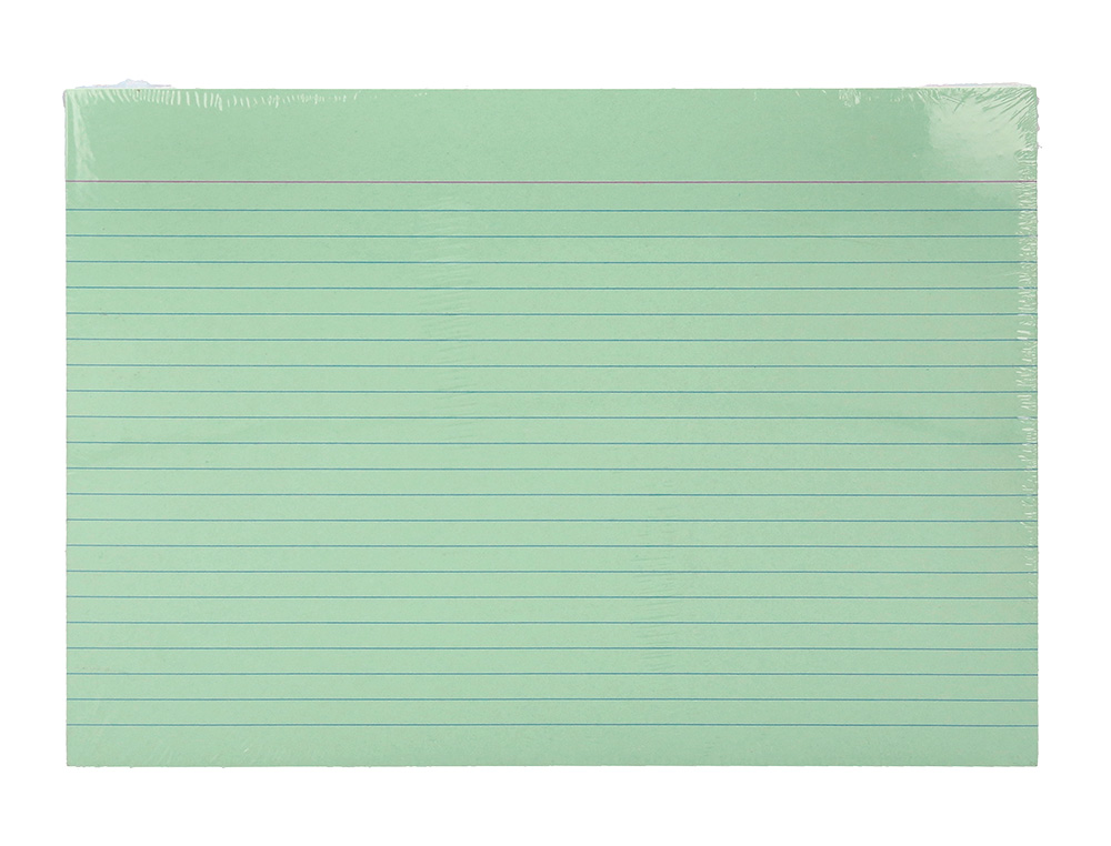 TARJETA LIDERPAPEL PARA ESTUDIAR RAYADA CARTULINA DE COLORES 170GR 160X220MM PAQUETE DE 200 UNIDADES