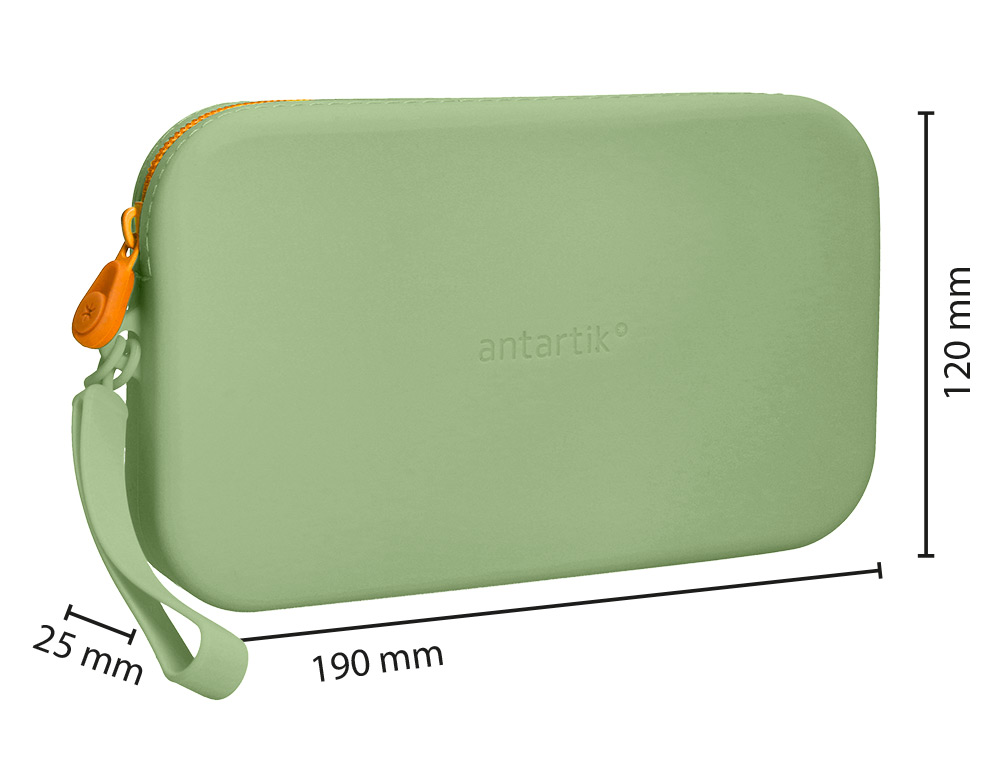 ESTUCHE PORTATODO ANTARTIK TROPICAL DIVE SILICONA SOFT RECTANGULAR 190X120X25 MM VERDE MILITAR