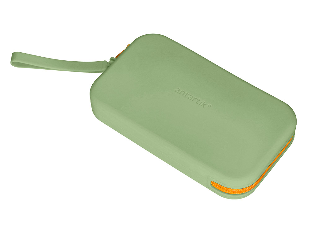 ESTUCHE PORTATODO ANTARTIK TROPICAL DIVE SILICONA SOFT RECTANGULAR 190X120X25 MM VERDE MILITAR